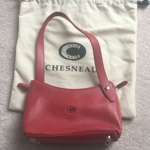 Chesneau red leather handbag
